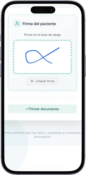 Firma del consentimiento desde el móvil del paciente