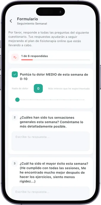 Formulario de seguimiento semanal